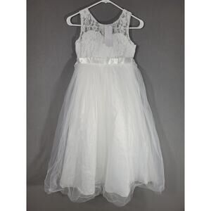 Flower Girl DressLace Top Tulle Skirt Girls Lace Party Dress Size 140 (9-10yrs)